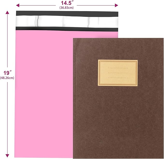 Poly Mailers 14.5x19, Large Shipping Bags 100 Pack, Poly Bags For Shipping with Self Seal Adhesive, Waterproof and Tear-Proof Mailing Envelopes for Small Business (Sakura Pink）