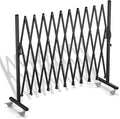 Expandable Barricade Gate,129” Safety Metal Dog Gate with Casters,Accordion Garden Yard Indoor Outdoor Retractable Fence Folding Security Dog Gates Wall Mount,Black