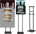 Heavy Duty Floor Poster Standing Display Poster Sign Holder with Non-Slip Mat Base Adjustable Height Up to 75 inches for Board & Foam (2PACK-Black)