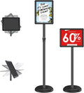 Sign Holder Floor Display Stand: 8.5 x 11 inch Adjustable Standing Signage Stand with Snap Frame for Malls Schools Restaurants (Black, 8.5 x 11" (2 PACK))