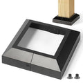 4.0"x4.0"（Actual: 4.0"x4.0"） Deck Post Base Cover Decorative Post Base Trim Skirt Black Aluminum 2Pack