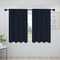 Easy-Going Rod Pocket Blackout Curtains for Bedroom, Room Darkening Window Curtains for Living Room, Thermal Insulated Noise Reduction Solid Window Drapes, 2 Panels(42x45 in, Navy)