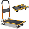 Foldable Push Cart Dolly - 330lb Capacity Moving Cart, Heavy Duty Platform Truck with 360 Degree Swivel Wheels & Easy Storage
