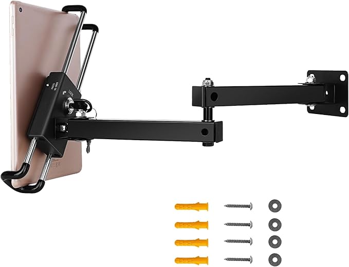 Tablet Wall Mount Bracket for 7-13 inch Tablets, Anti-Theft Adjustable Stand Holder for Exhibition Halls, Meeting Rooms, Classroom, Supermarket, etc.