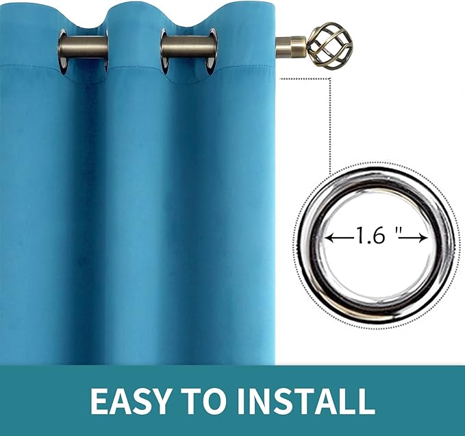 BGment Blackout Curtains - Grommet Thermal Insulated Room Darkening Bedroom and Living Room Curtains, Set of 2 Panels (42 x 72 Inch, Steel Blue)