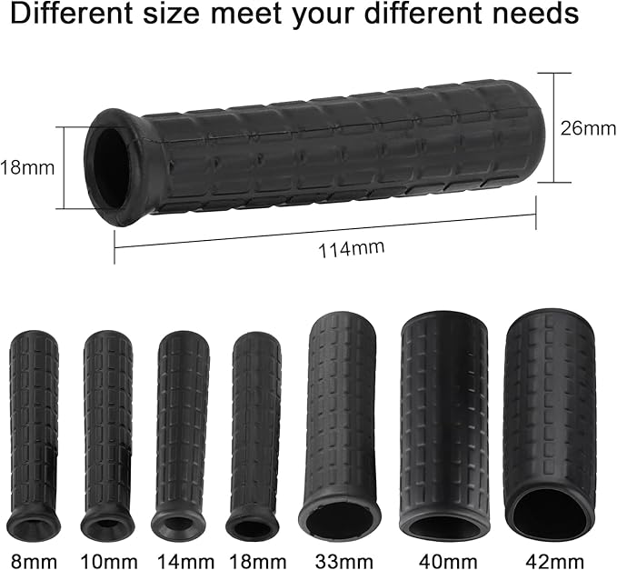 Wheelbarrow Antiskid Handle Cover, Rubber Handle Grips For Truck/Garden Cart/Barrow/Bike, Non Slip/Shock Absorption Round Tube Sleeves, Wheelbarrow Accessories(114 x 18mm)
