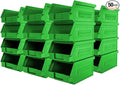 50-Pack Small Storage Bin | Wall Mount Storage, Hanging and Stacking Bin, Freestanding | 7” x 4” x 3” Plastic Container | Green | Zeus 1PLZ02