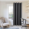 ChrisDowa Blackout Curtains 90 Inches Long for Living Room, Grommet Thermal Insulated Room Darkening Curtains for Bedroom (1 Panel Set, Dark Grey,52W x 90L)