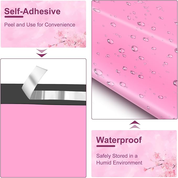 120PC Poly Mailers 6x9 Inch Pink Shipping Envelopes Bags Shipping Bags with Self Adhesive Waterproof and Tear-Proof Postal Poly Mailers