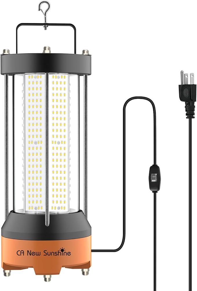 300W Temporary LED Work Light 43000Lm 5000K Daylight White Temporary Construction Lighting IPX8 Waterproof with Temp Lighting High-Brightness Job Site Lighting