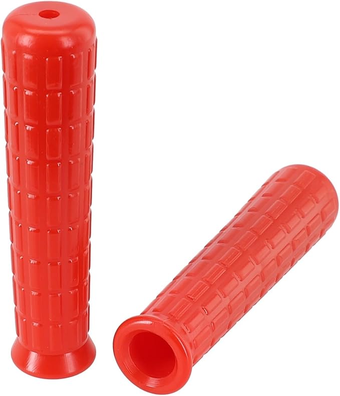 2Pcs Wheelbarrow Rubber Handles Replacement, Anti-slip Handle Grip Covers Weatherproof Handles Non-Slip Round Tubes for Garden Carts(114x16mm Red)