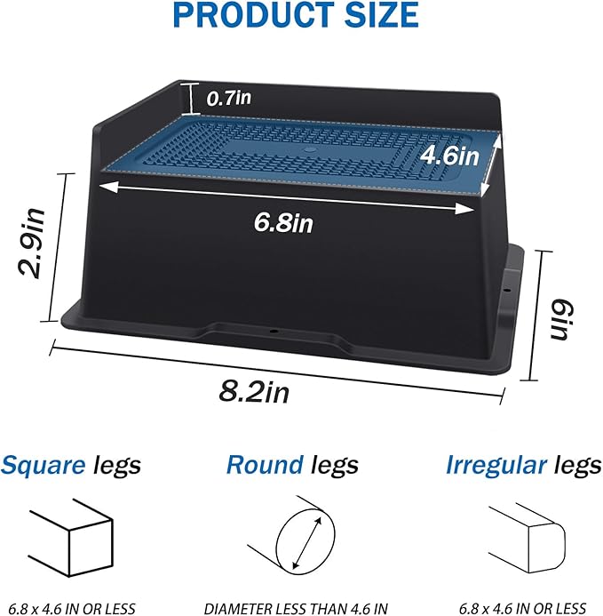 Bed Risers 3 Inch Heavy Duty,Oversized Couch Risers, Extra Wide Furniture Risers for Sofa Table Desk Headboard Chair Lifting,Rectangle Risering Blocks Support 6000 lbs(8 Pack Black)