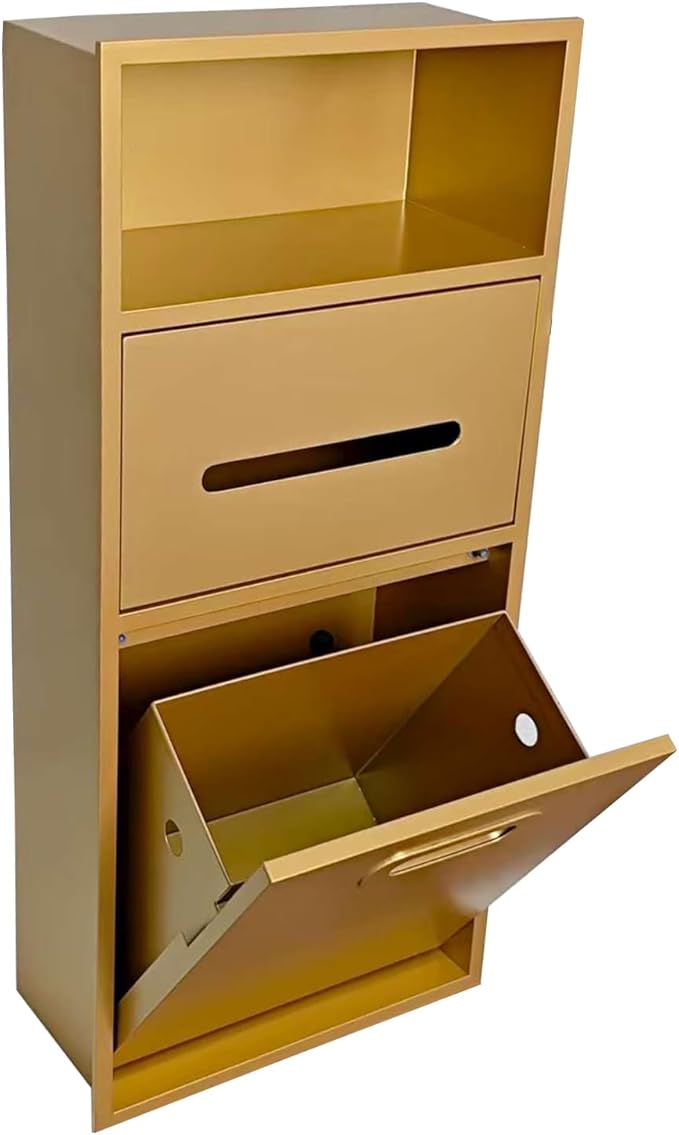 Stainless Steel Shower Nich, 25.4X11.2IN Recessed Waterproof Bathroom Niche, Built-in Trash Can Alcove, Toilet Paper Toiletries Storage Rack for Kitchen Living Room Bedroom Hotel Residential