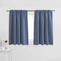 PONY DANCE Blue Haze Short Window Curtains for Kitchen 36 inch Long, 2 Panels Set Half Window Drapes for Bedroom Basement, Blackout Small Curtains for Travel Trailers, Width 29 x Length 36 inches