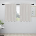 Easy-Going Rod Pocket Blackout Curtains for Bedroom, Room Darkening Window Curtains for Living Room, Thermal Insulated Noise Reduction Solid Window Drapes, 2 Panels(42x36 in, Light Linen)