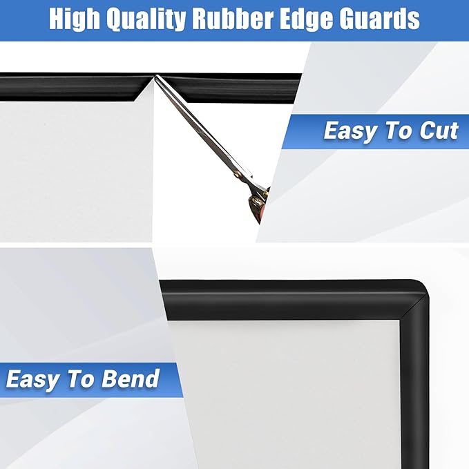 Rubber Edge Trim, Self-Adhesive U Channel Edge Protector for Interior Door Side, Woods, Flexible U Shaped Peel and Stick Edge Banding, Furniture Edge Guard, Fit 1-3/8"(35mm), 10Ft, Black