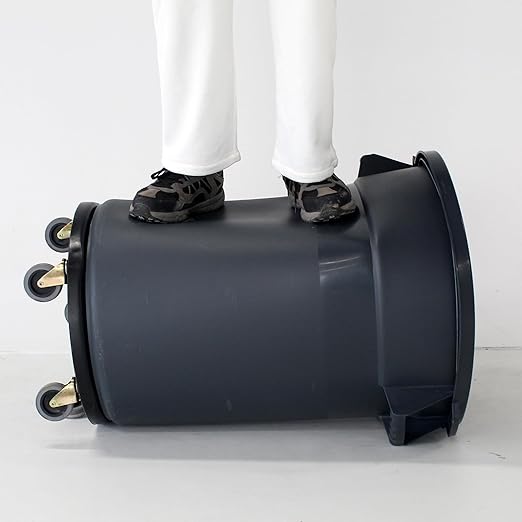32 Gallon Outdoor Trash Can with Lid and Wheel, Sturdy Handle Rolling Trash Can for Outdoor, Garage, Backyard and Patio