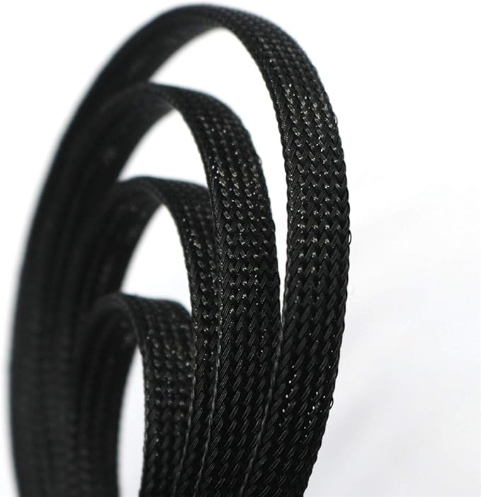 30ft PET Expandable Sleeving Wire Cable Sleeve (3/5", Black)