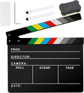 Acrylic Movie Film Directors Clapboard, Photography Video TV Cut Action Scene Slate Clapper Board Props, Black