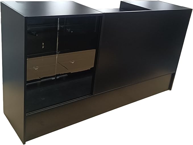 Only Hangers Combo Display Showcase with Register Stand Counter, Black, 72"