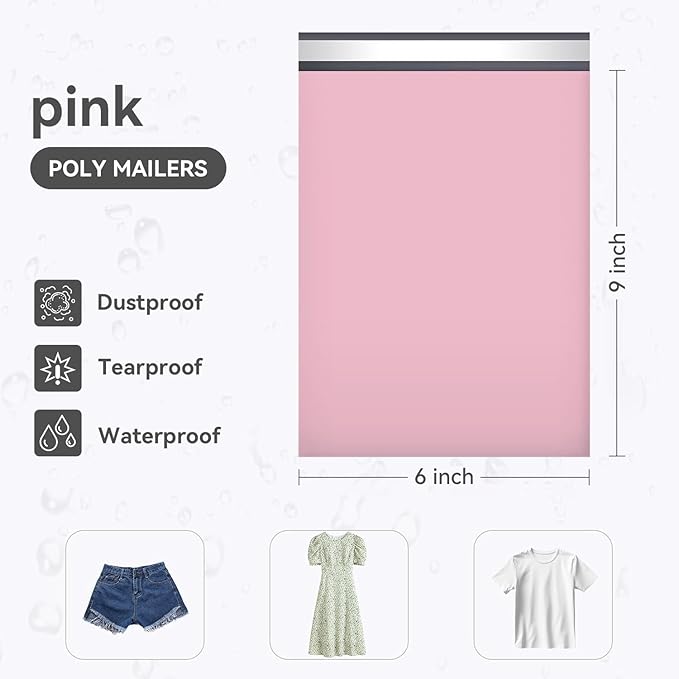 6x9" Poly Mailers 1000PCS, 5-Layer Self-Seal Waterproof Shipping Bags for Clothes, Books, Mailing, E-commerce Packaging,Tear-Proof Shipping Envelopes Poly Bags for Business