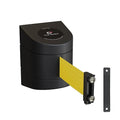 Crowd Control Warehouse - CCW Series WMB-230 Magnetic Wall Mount Retractable Belt Barrier - 30 Foot Belt, Yellow Belt with Black ABS Case