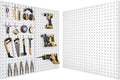 Pegboard, Metal Peg Board, Pegboards Wall Organizer with 38 Pcs Hooks, Sturdy Peg Board for Garage Tool Organization, Home & Office Wall Decoration (White, 2 Pack)