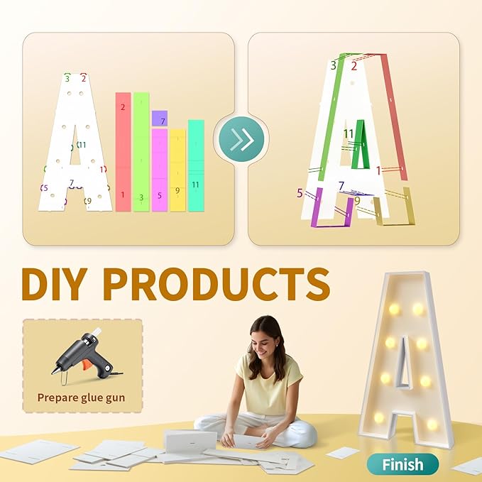 imprsv Marquee Light Up Letters, 3FT Mosaic Letters with Light for Baby Shower Graduation Party Decor, Large F for Engagement Wedding Party Decorations (Need to Assemble)