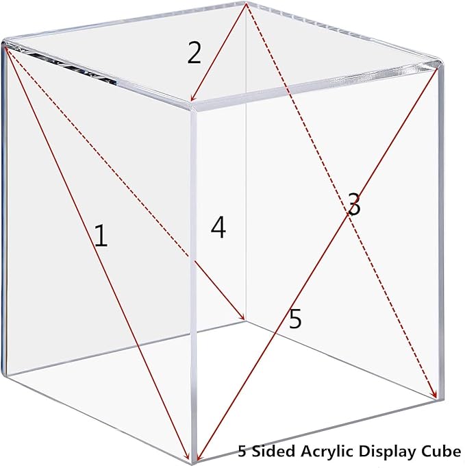 Clisela 3pcs Acrylic Cube Display Stands Box Risers with Hollow Bottoms, Food Risers for Buffet Table, Decorative Display Stand Shelf for Dessert Collectibles Jewelry Figures Show - Clear 3" 4" 5"