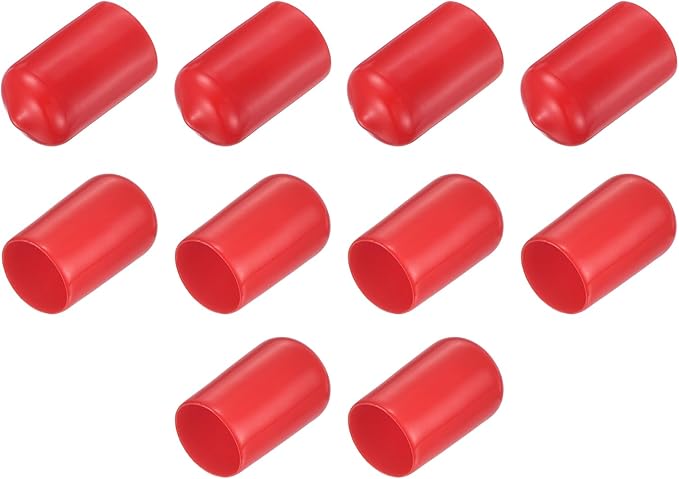 uxcell 10pcs Rubber End Caps 12.5mm ID Vinyl Round End Cap Cover Screw Thread Protector Red