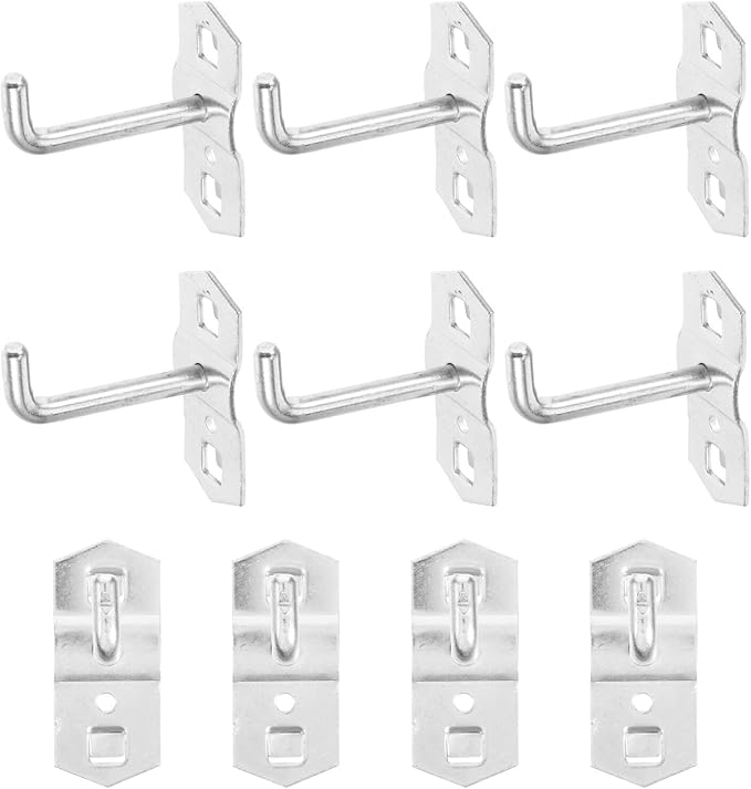 10pcs Heavy Duty Pegboard Hooks Metal Tool Hooks for Garage Wall Hanging Kit for Workshop Storage Versatile Pegboard Organizer Set for Tools and Crafts