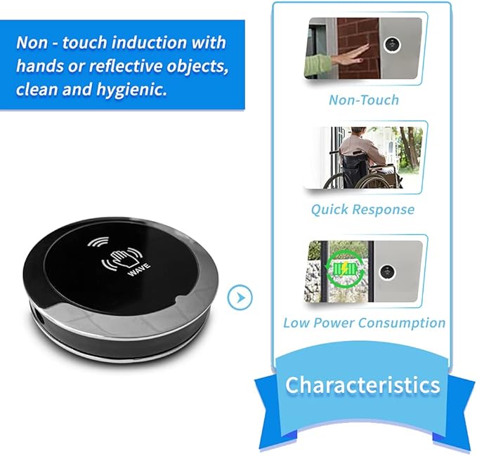 WiFi Access Control 400lb Holding Force Electic Magnetic Door Lock System Kit with Remote and Smartphone app Control, paired with Wireless Metal Touchless Round Switch (Metal Touchless Round Switch)