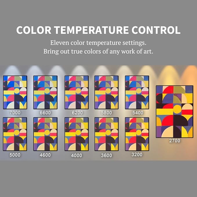 Method Lights Wireless LED Picture Light, Wireless Ceiling Mounted Spotlight for Artwork, Painting, Photo Display, Remote Control, 11 Color Temperature Settings, Dimmer, Timer, Rechargeable Battery