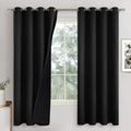 Black Blackout Curtains 72 Inch Length 2 Panels for Living Room, Thermal Insulated 100% Light Blocking Soundproof Grommet Window Curtains for Bedroom with Liner, Each 52 Inch Wide