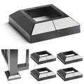 4pcs 3"x3" (Actual: 3"x3") Aluminum Deck Post Base Cover, for Railings, Stairs, Patios, Porches, Split Deck Post Skirt (Black)