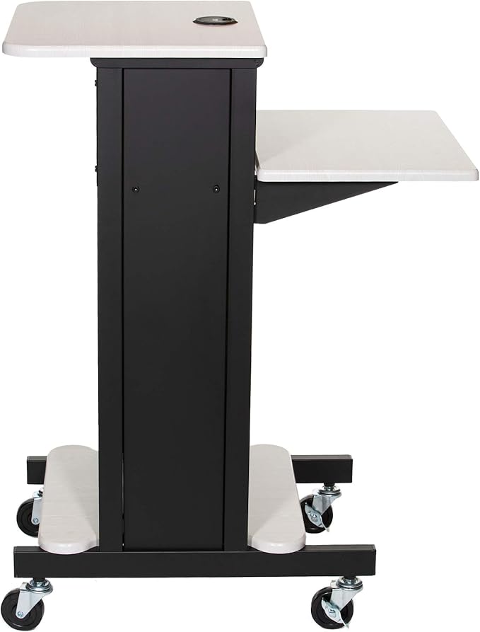 OEF Furnishings Presentation Cart and Stand, OEFPRC200, Steel Frame, Ivory Woodgrain