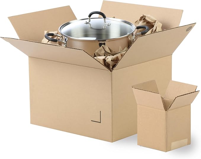 The Boxery 10"x4"x4" Brown/Kraft Corrugated Cardboard Shipping Boxes 100-Pack | Mailing, Packing, Moving & Storage for Business/Home – Durable - Eco-Friendly, Recyclable - Made in the USA