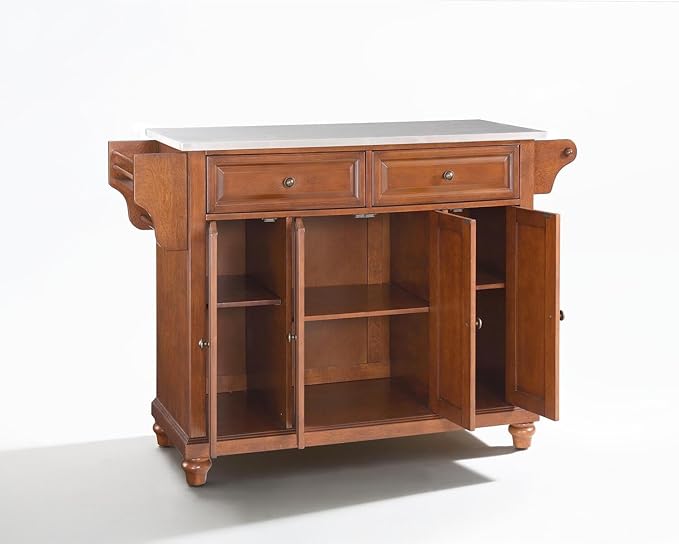 Kitchen Island with Stainless Steel Top - Spacious Cart with Drawers & Cabinets