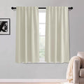 KGORGE Room Darkening Curtains 54 inch Length, Privacy Thermal Insulated Noise Reducing Small Window Treatments for Bedroom Living Room, Back Tab Rod Pocket, 2 Panels, W52 x L54 inches, Beige