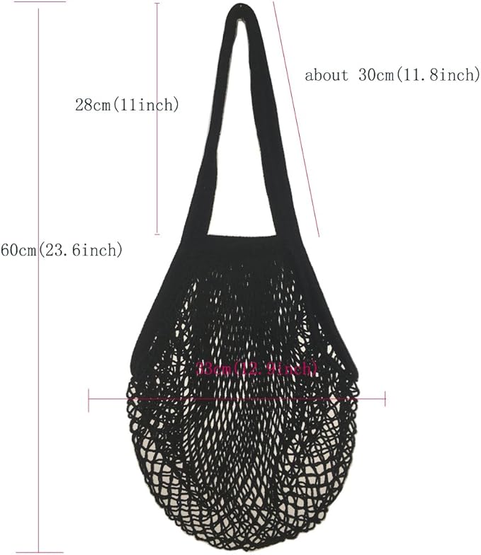 YEKEYI Portable Reusable Mesh Cotton Net String Bag Organizer Shopping Tote Handbag Fruit Storage Shopper NEW (white02)