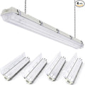 Sunco LED Ready Fixture for Garage Ceiling, 4ft Shop Lights Holds 2 LED Tube Lights, Non-Dimmable, Surface Mount, Works with Type B and Hybrid Tubes, 120-277V, Wet Rated ETL 4 Pack