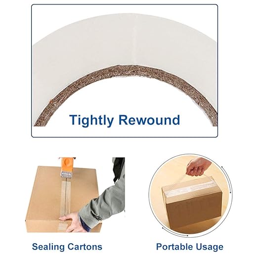 Heavy Duty Packing Tape 12 Rolls, Clear, 2.7 mil, Ultra Adhesive, 1.88" x 60 Yards, Refill for Packaging, Moving and Shipping