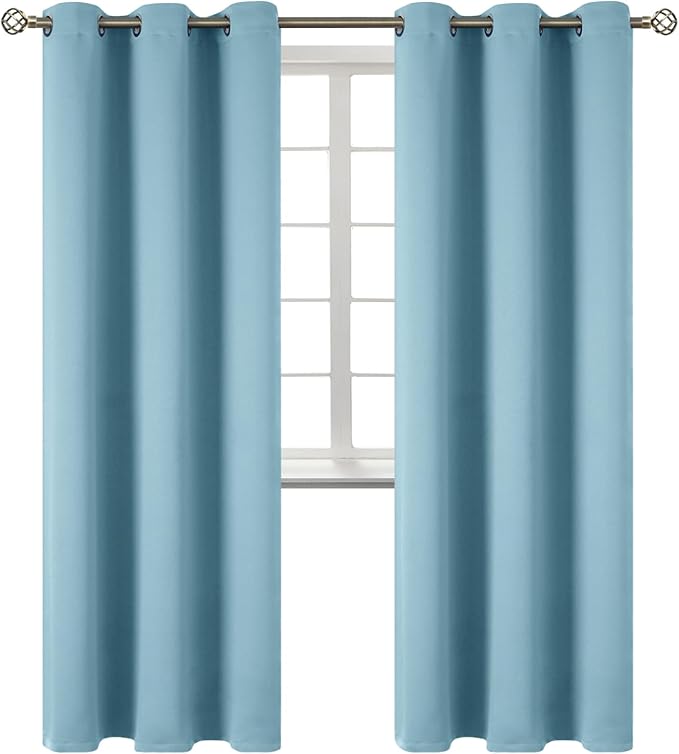 BGment Room Darkening Curtains 84 Inches Long - Grommet Thermal Insulated Drapes Window Treatment Curtains for Bedroom, 2 Panels, 42 x 84 Inch, Greyish Blue