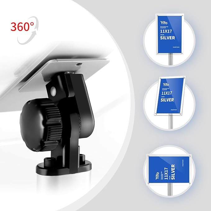 YIYO Sign Stand Poster Stand，adjustable heavy duty pedestal Sign Holder Floor Stand，acrylic frame floor signage standing for display menu11*17 inch，Silver (acrylic frame 11*17 Sliver)