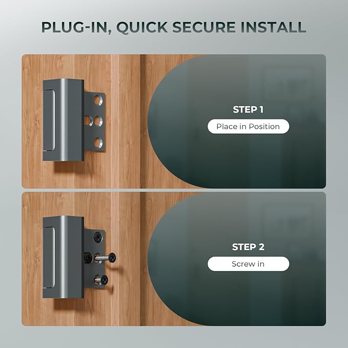 3Pack Home Security Door Reinforcement Lock Childproof, Door Lock for Kid Safety, Door Latch Stopper for Front Door Inside Top of Door, Aluminum Construction Finish