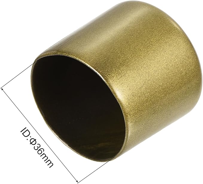 uxcell 10pcs Rubber End Caps 36mm ID Vinyl Round End Cap Cover Screw Thread Protectors Gold