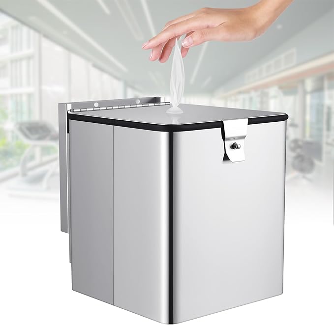 Zonon Stainless Steel Wall Mount Disinfectant Wipe Dispenser Fits Sanitizing and Disinfecting Wipes on Rolls 11 x 10'' for Fitness Clubs Schools Commercial and Residential Facilities(Square)