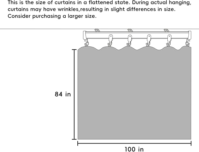 Room Divider Curtains Flexible Ceiling Tracks Set Curtain Track Ceiling Mount Blackout Curtain for Living Room Bedroom Ceiling Curtain Rod Privacy Dividers Panels W100 x H84 Black Drape & Black Rail
