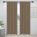 Easy-Going Rod Pocket Blackout Curtains for Bedroom, Room Darkening Window Curtains for Living Room, Thermal Insulated Noise Reduction Solid Window Drapes, 2 Panels(34x84 in, Camel)