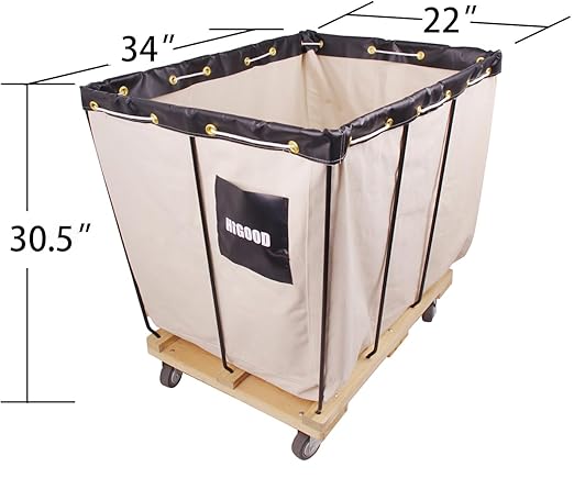Canvas Basket Bulk Truck,Service Carts 8 Bushel Knock Down Truck, 10.0 cu. ft, 400 lb, 34" L X 22" W X 30.5" H Capacity